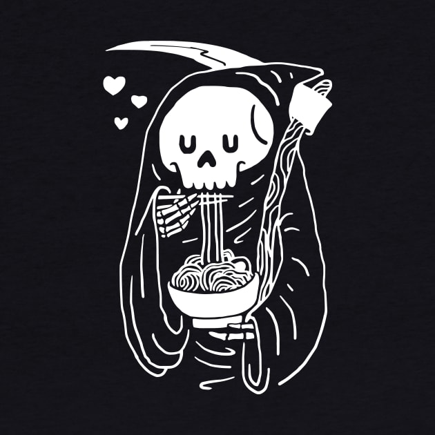 Cute grim reaper eating delicious Ramen noodles by BlindVibes